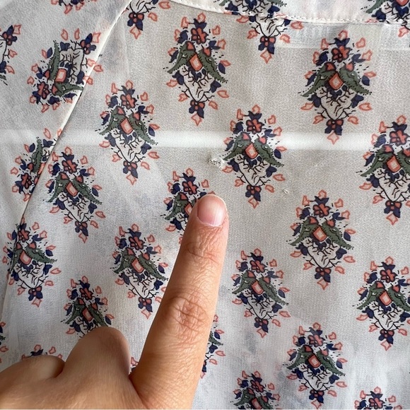 Daniel Rainn Sheer Boho Long Sleeve Blouse - Size M - Lightweight Casual - Picture 5 of 7